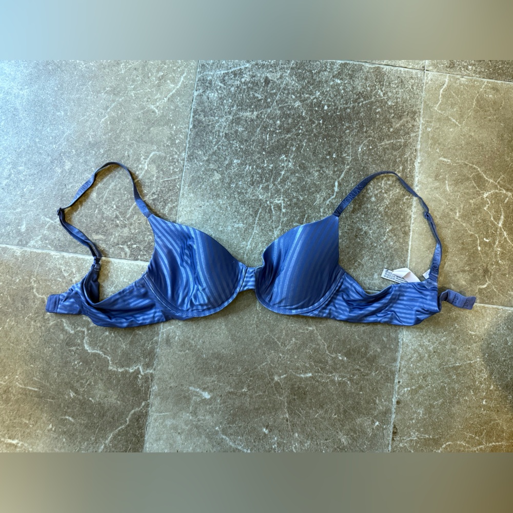 Blue Striped Bra